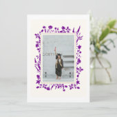 Paarse foto-Afstuderen Kaart (Staand voorkant)