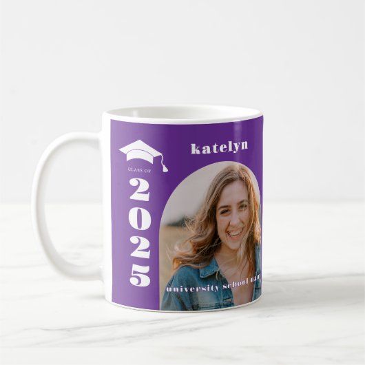 Paarse foto-Afstuderen Koffiemok (Links)