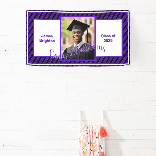 Paarse foto-Afstuderen Spandoek (Insitu)