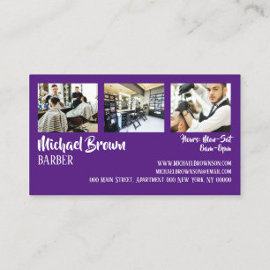 Paarse foto Barber-poel Visitekaartje