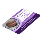 Paarse Foto Christening/Baptism Magnet Uitnodiging Magneet (Linkerzijde)