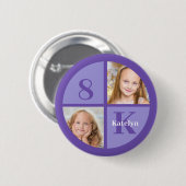  Paarse Foto Custom Kids Verjaardagsfeest Ronde Button 5,7 Cm (Voorkant /achterkant)