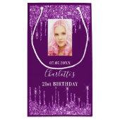 Paarse foto glitter druppels foto klein cadeauzakje (Achterkant)