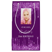 Paarse foto glitter druppels foto klein cadeauzakje (Voorkant)
