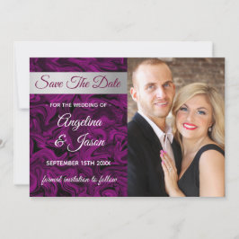 Paarse Foto Huwelijk Save The Date