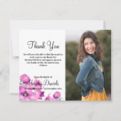 Paarse foto in geheugen Dank u wel Kaart (Voorkant)