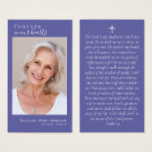 Paarse foto Memorial Prayer Kaart (Voorkant /achterkant)