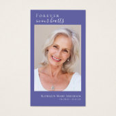 Paarse foto Memorial Prayer Kaart (Voorkant)