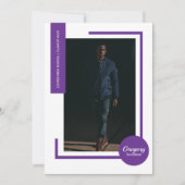 Paarse foto Modern Foto Afstuderen Uitnodigen (Voorkant)