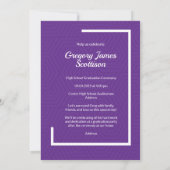 Paarse foto Modern Foto Afstuderen Uitnodigen (Achterkant)