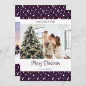 Paarse Foto Nieuw Adres Holiday Kaarten (Voorkant / Achterkant)