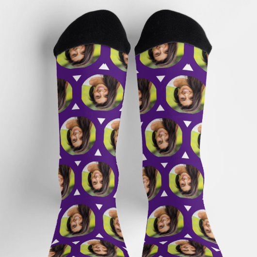 Paarse foto van Vriendin voor Boyvriend Cute Sokken (Top)