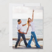 Paarse FOTO WEDDING nodigt QR Code uit sparen Datu Kaart (Achterkant)