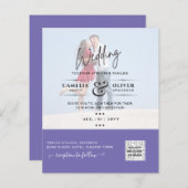 Paarse fotobruiloft nodigt QR-code uit tot Opslagd (Voorkant / Achterkant)