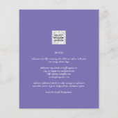 Paarse fotobruiloft nodigt QR-code uit tot Opslagd (Achterkant)