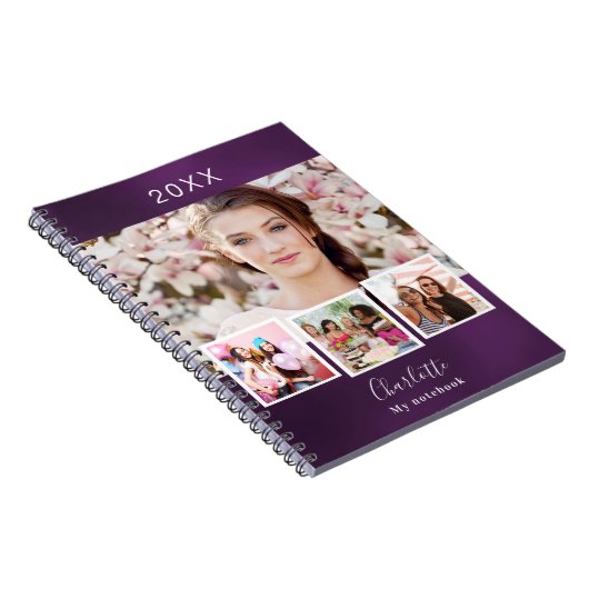 Paarse fotocollage notitieboek (Rechterzijde)