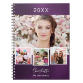 Paarse fotocollage notitieboek (Voorkant)