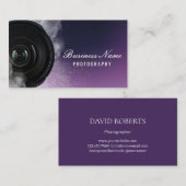 Paarse fotografe camera Fotografie Visitekaartje (Voorkant / Achterkant)
