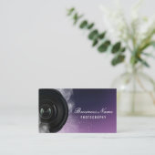 Paarse fotografe camera Fotografie Visitekaartje (Staand voorkant)