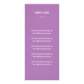 Paarse fotohuldebij leven Gedenkprogramma Reclamekaart (Achterkant)