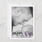 Paarse fotokaart met eerste Vaderdag (Voorkant)