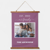 Paarse fotonaamscript hangend wandkleed (Voorkant)