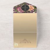 Paarse foto's bruiloft all in one uitnodiging (Buitenkant)