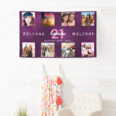 Paarse foto's van Birthday Party welkom Spandoek (Insitu)