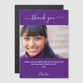 Paarse fotoscript dank u magneet (Voorkant / Achterkant)