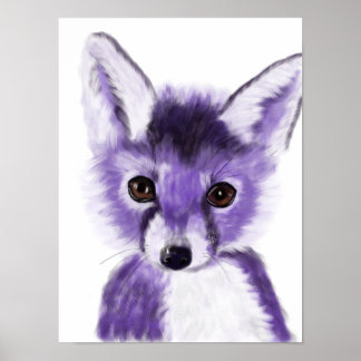 Paarse fox neursery Painting Poster