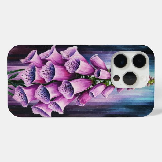 Paarse Foxglove-Waterverf Case-Mate iPhone Case (Achterkant (horizontaal))