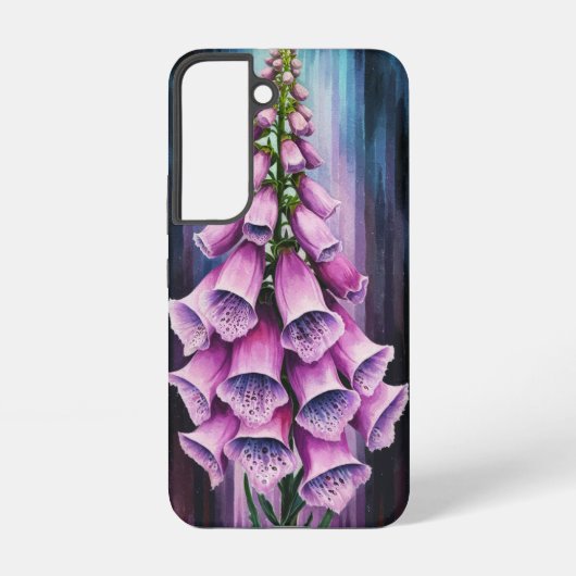 Paarse Foxglove-Waterverf Samsung Galaxy Hoesje (Achterkant)