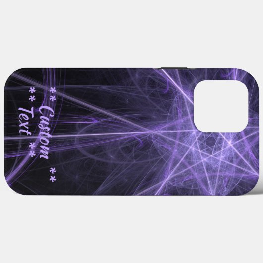 Paarse fractaal met aangepaste tekst Case-Mate iPhone case (Achterkant (horizontaal))