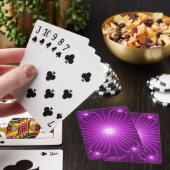 Paarse Fractal Bloem met Lichten Pokerkaarten (Insitu)