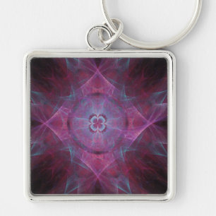 Paarse Fractal Droom Sleutelhanger