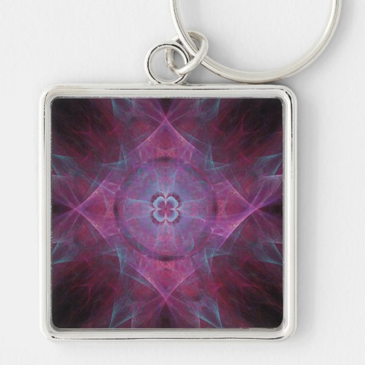 Paarse Fractal Droom Sleutelhanger (Voorkant)