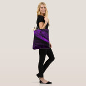 Paarse Fractal Flame Art Tanktop Canvas tas (Op model)