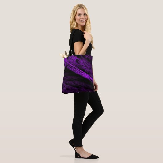 Paarse Fractal Flame Art Tanktop Canvas tas (Op model)