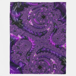 Paarse fractal fleece deken