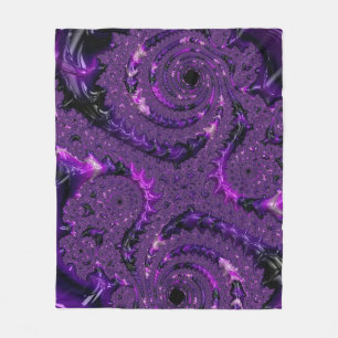 Paarse fractal fleece deken