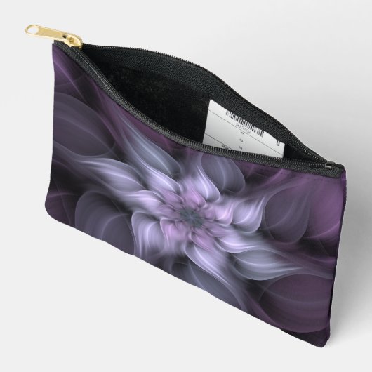 Paarse Fractal Flower Accessoire Pouch Etui (Open)