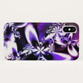Paarse fractal Flower iPhone Case (Achterkant (horizontaal))
