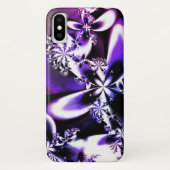 Paarse fractal Flower iPhone Case (Achterkant)