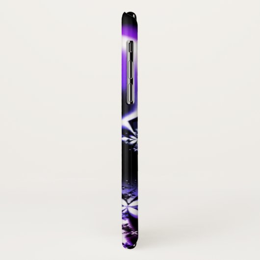 Paarse fractal Flower iPhone Case (Achterkant/links)