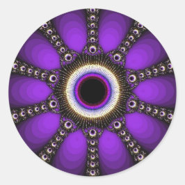 Paarse Fractal Geometrische FUN Sticker