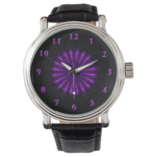 Paarse Fractal Mandala (42) eWatch Horloge