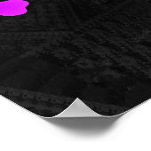 Paarse fractal met 3D fractale achtergrond Poster (Hoek)