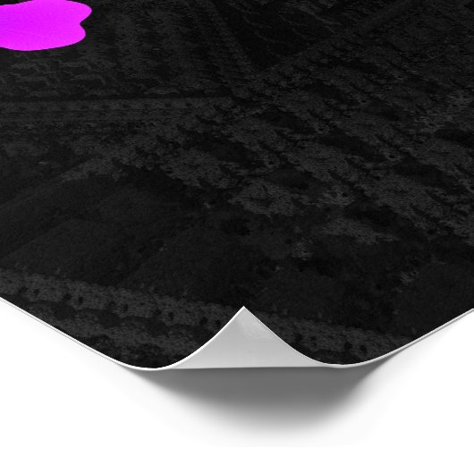 Paarse fractal met 3D fractale achtergrond Poster (Hoek)