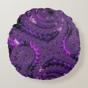 Paarse fractal rond kussen