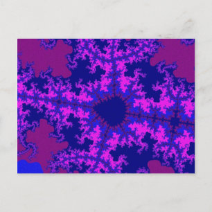 Paarse fractal Splash Briefkaart
